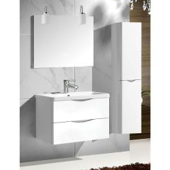 Σετ Έπιπλο Μπάνιου με Πάγκο, Νιπτήρα και Καθρέφτη MAGIA-80 σε λευκό Χρώμα