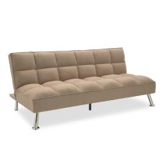 Καναπές-κρεβάτι rebel pakoworld 3θέσιος με ύφασμα μπεζ-καφέ 189x92x82εκ