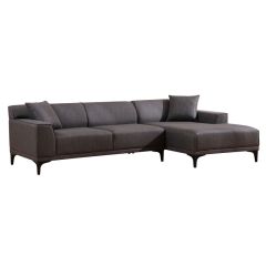 Γωνιακός καναπές pwf-0566 pakoworld αριστερή γωνία ύφασμα ανθρακί 250x145x69εκ