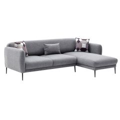Γωνιακός καναπές-κρεβάτι pwf-0577 pakoworld αριστερή γωνία ύφασμα γκρι 265x163x80εκ
