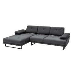 Γωνιακός καναπές με δεξιά γωνία pwf-0586 pakoworld ύφασμα ανθρακί 274x174x83εκ