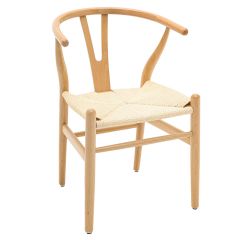 Καρέκλα sandra pakoworld ξύλο-σχοινί φυσικό