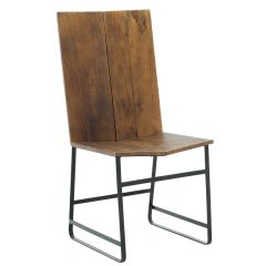 Καρέκλα elora pakoworld μασίφ ξύλο ακακίας καρυδί-μέταλλο μαύρο