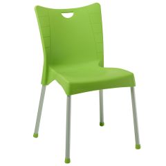 Καρέκλα crafted pakoworld pp πράσινο-αλουμίνιο γκρι