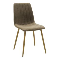 Καρέκλα noor pakoworld καφέ ύφασμα-πόδι φυσικό μέταλλο 44x55x86εκ